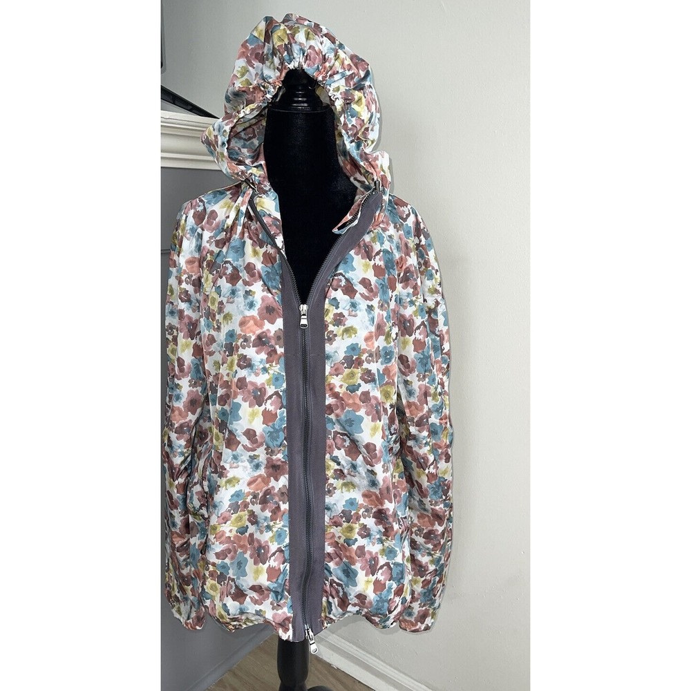 Women’s Peserico Floral Print Jacket Wind Breaker Rain Jacket 52 *US 16*